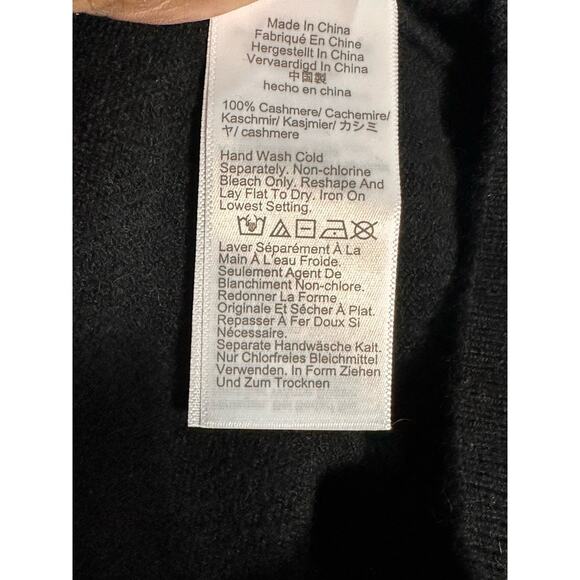 NWT J.Crew Cashmere Relaxed V-neck Sweater Black Oversized Size M - Picture 7 of 8